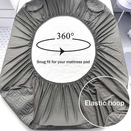 FELTYBED Twin Size Waterproof Mattress Protector - Soft Grey Bed Cover | Breathable & Noiseless Design