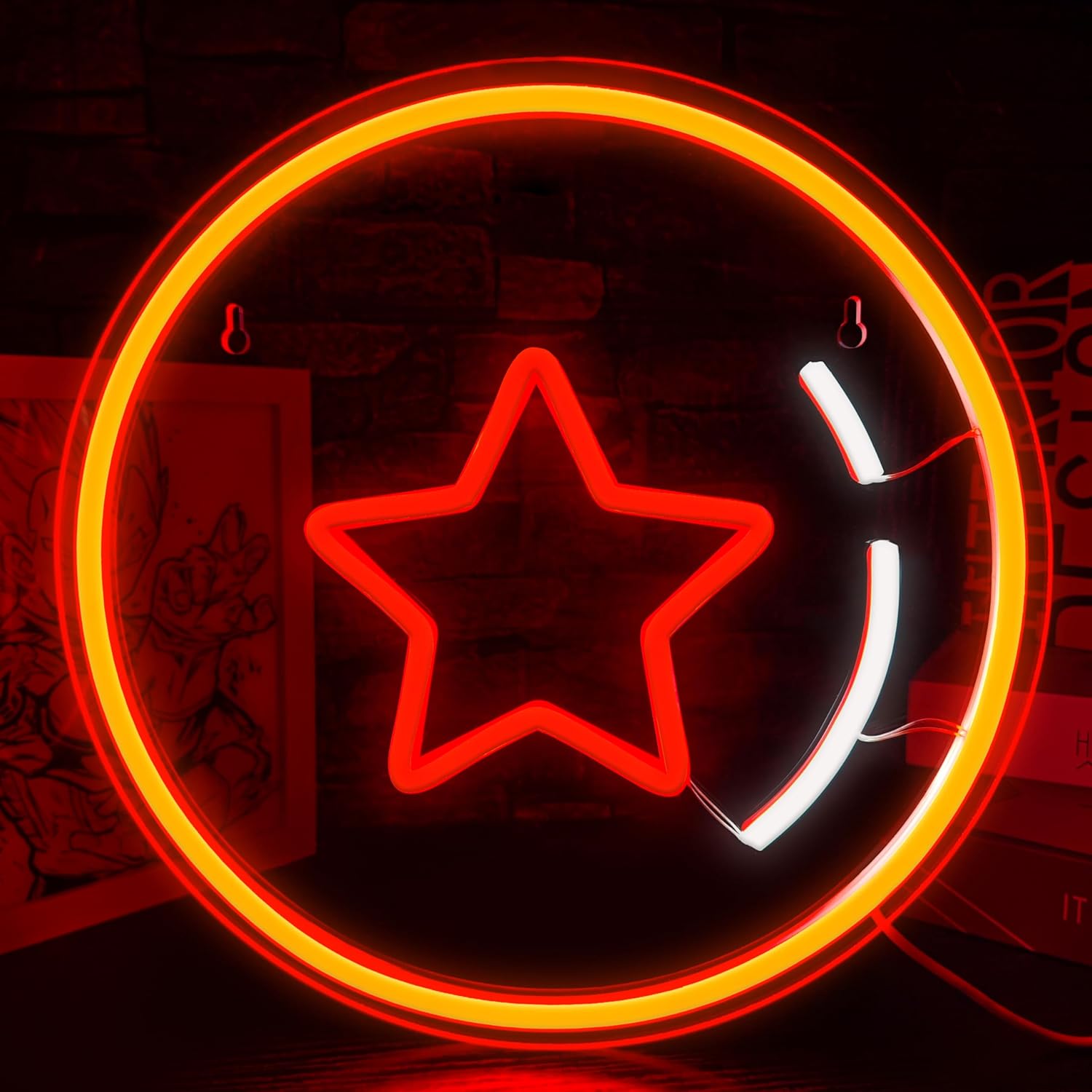 Skiennix Anime Neon Sign - Dimmable One Star Ball Wall Decor for Bedroom & Game Room | Perfect Gift