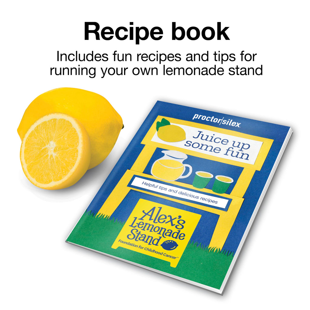 Proctor Silex Alex's Lemonade Stand Electric Citrus Juicer Machine and Squeezer, for Lemons, Limes and Oranges, 34 oz, Yellow (66331)