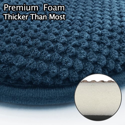 PAGGED Blue Chairs Cushions for Dining Chairs 6 Pack Non Slip Foam Kitchen Seat Cushions Washable Soft Thick Patio Pads Large Wooden Metal Tapered Chair Cushions,17" x 15"