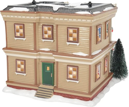 Department 56 Snow Village Lit Holiday Apartment Building - 7.2 Inch, Multicolor Decor