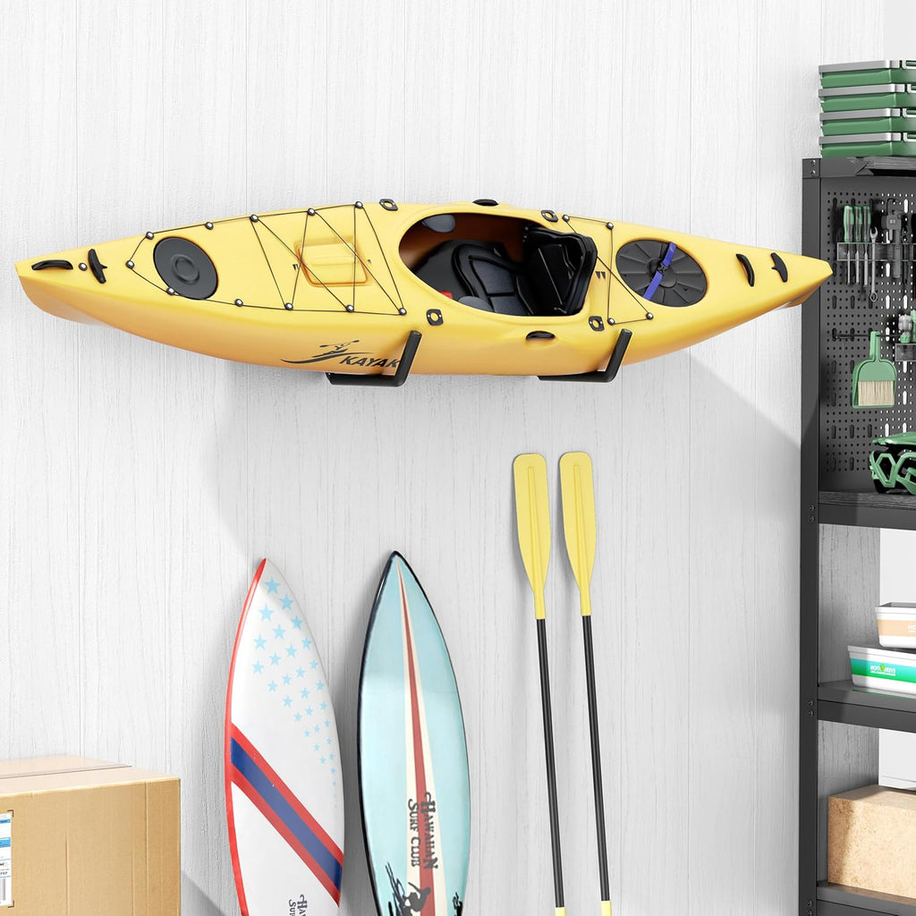 Niffgaff Heavy Duty Garage Storage Hooks - 120 LB Capacity Wall-Mounted Rack for Kayaks, Ladders & Bikes