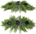 Norfolk Christmas Table Centerpiece - 3 Candle Holders | Pine Needle Holiday Decor for Dining Table
