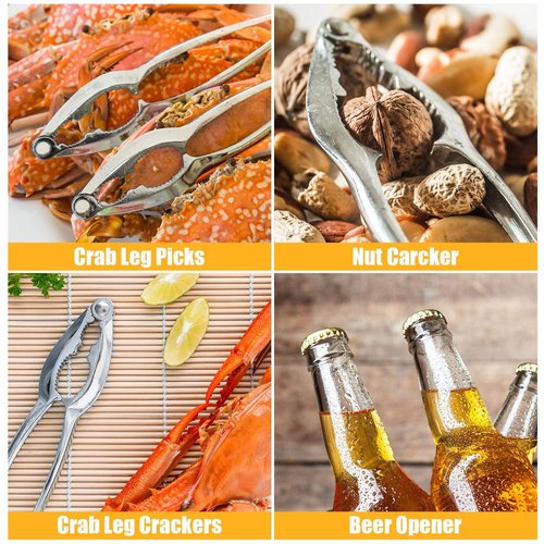32 Pcs Crab Crackers and Tools, Crab Crackers Sets, Lobster Cracker, Heavy Duty Seafood Tools, Nut Cracker Set