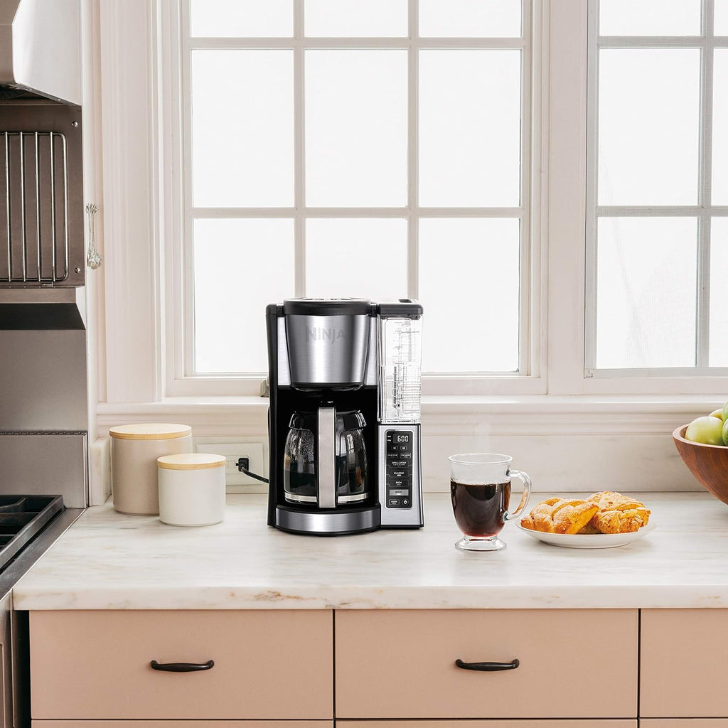 Ninja 12-Cup Programmable Coffee Maker - Refurbished Brewer with 60 oz Capacity, Black/Stainless Steel