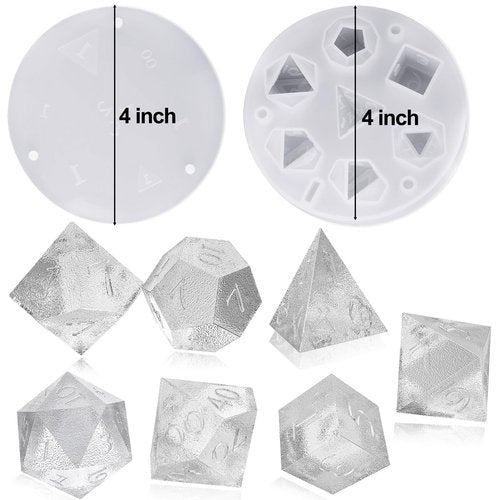 BABORUI 7 Shapes DND Dice Whisky Ice Cubes Mold, 3D Dice Mold DND Accessories For Whiskey Cocktail Summer Ice Drink, Funny DND Gifts For Table Game Lovers
