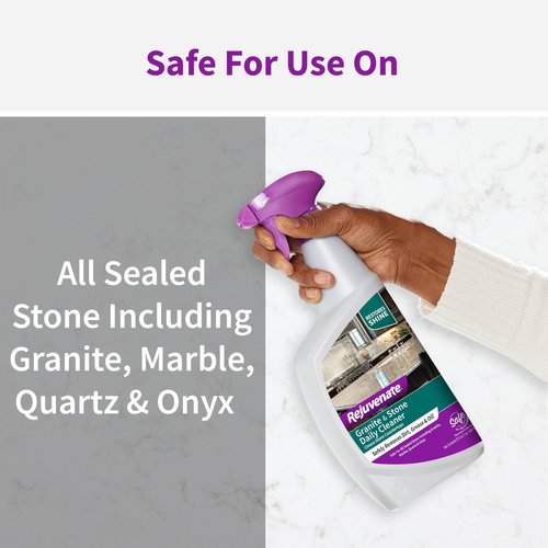 Rejuvenate Granite & Stone Daily Cleaner Cleans Sealed Stone Countertops Including Granite, Marble, Quartz And Onyx Removing Dirt, Grease And Oil And Restoring Shine, 32 Ounces