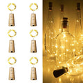 VIGROS Wine Bottle Lights with Cork, 20-LED 6.56ft 6-Pack DIY String Light with Battery up to 120hrs Work for Party Wedding Christmas Festival Bar Home Decoration, Warm White Jar Light Indoor Outdoor