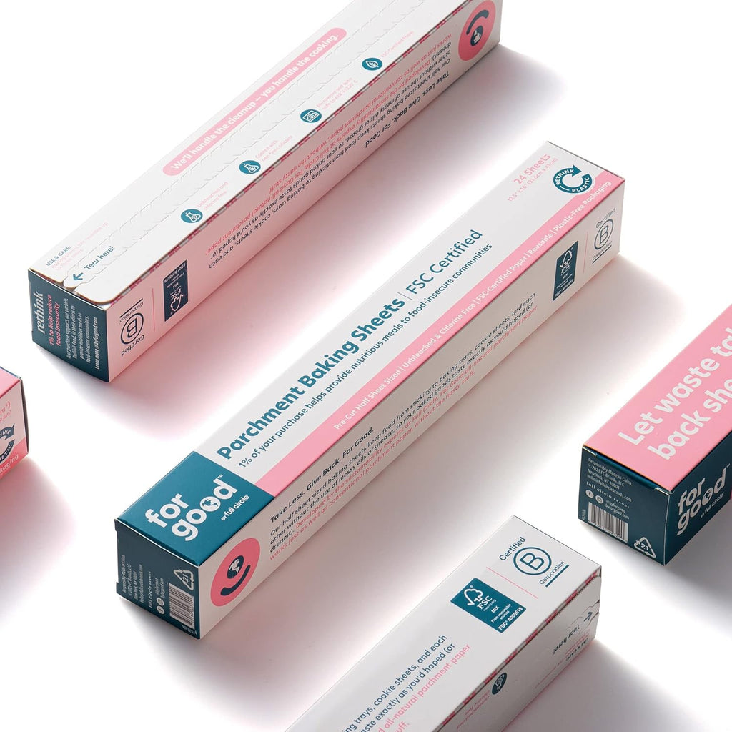 Parchment Paper by Good: 24 Pre-Cut Half Sheets | Unbleached, Non-Toxic, Oven-Safe & Non-Stick