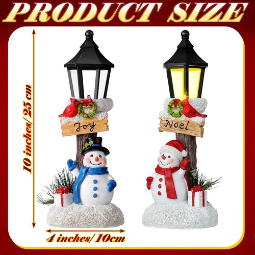 Karenhi Lighted Christmas Snowman Table Decorations - 2 Pack Indoor Centerpieces for Festive Holiday Decor