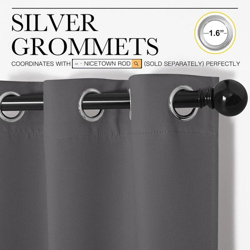 NICETOWN Blackout Curtains - Noise Reducing Thermal Insulated Drapes | 2 Panels, 66 x 80 Inch, Biscotti Beige