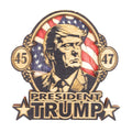 45-47 President Trump Wood Carved Magnet, Election Keepsake, Inauguration Day, 3.5 Inches