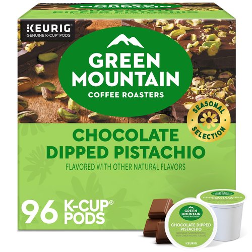 Green Mountain Coffee Roasters Chocolate Dipped Pistachio Flavored Coffee, Single Serve Keurig K-Cup Pod, 96-count pods, (4 pack of 24)