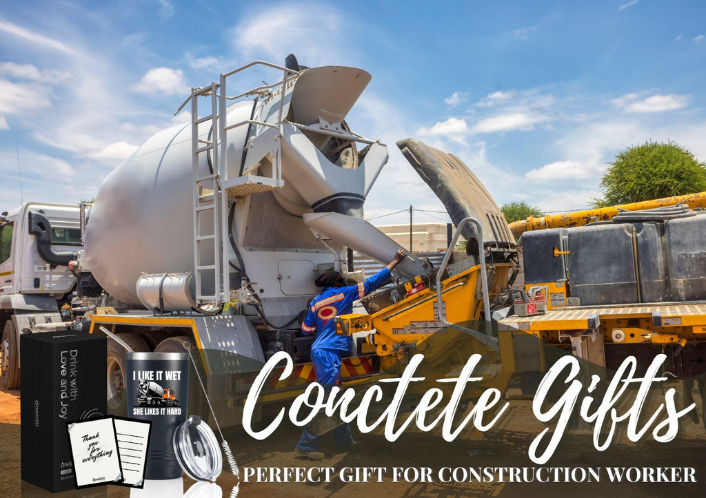 Onebttl Construction Worker gifts, Funny Humor, Concrete-Themed Gifts, 20oz/590ml Stainless Steel Insulated Tumbler with Lid