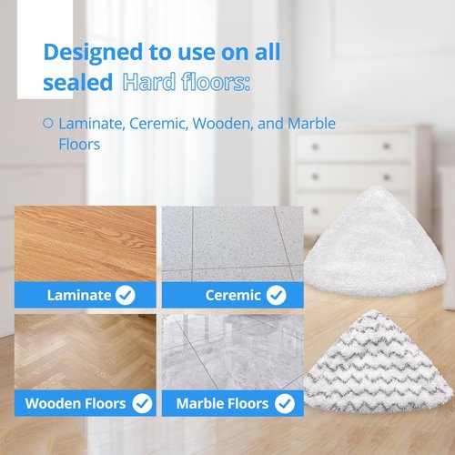 Smilefil Improved Steam Mop Pads 76B2A Compatible with Bissell 94E9T(A) Steam Steam Mop Select Lightweight Steam Cleaner. Compare Part 76B2A, TV #170-674 (2 Pack)