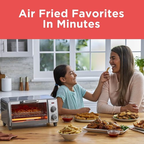 BLACK+DECKER Crisp 'N Bake Air Fry Oven - 5-in-1 Convection Toaster, Medium Capacity, Stainless Steel