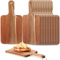 Geetery 16 Pcs Acacia Wood Cutting Board Bulk Kitchen Wooden Chopping Boards with Handle Serving Tray Charcuterie for Pizza, Bread, Cheese, Fruit, Vegetables Housewarming Gift(12 x 6 Inch)
