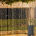 Solhice LED Curtain Lights - 20ft x 10ft Indoor/Outdoor Twinkle String Lights | Warm White Wedding Decor