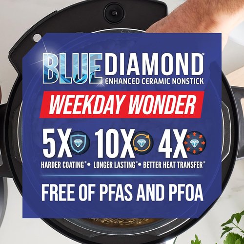 Blue Diamond | 16-in-1 Electric Pressure Cooker - Nonstick, Programmable, 6QT, PFAS-Free, Blue