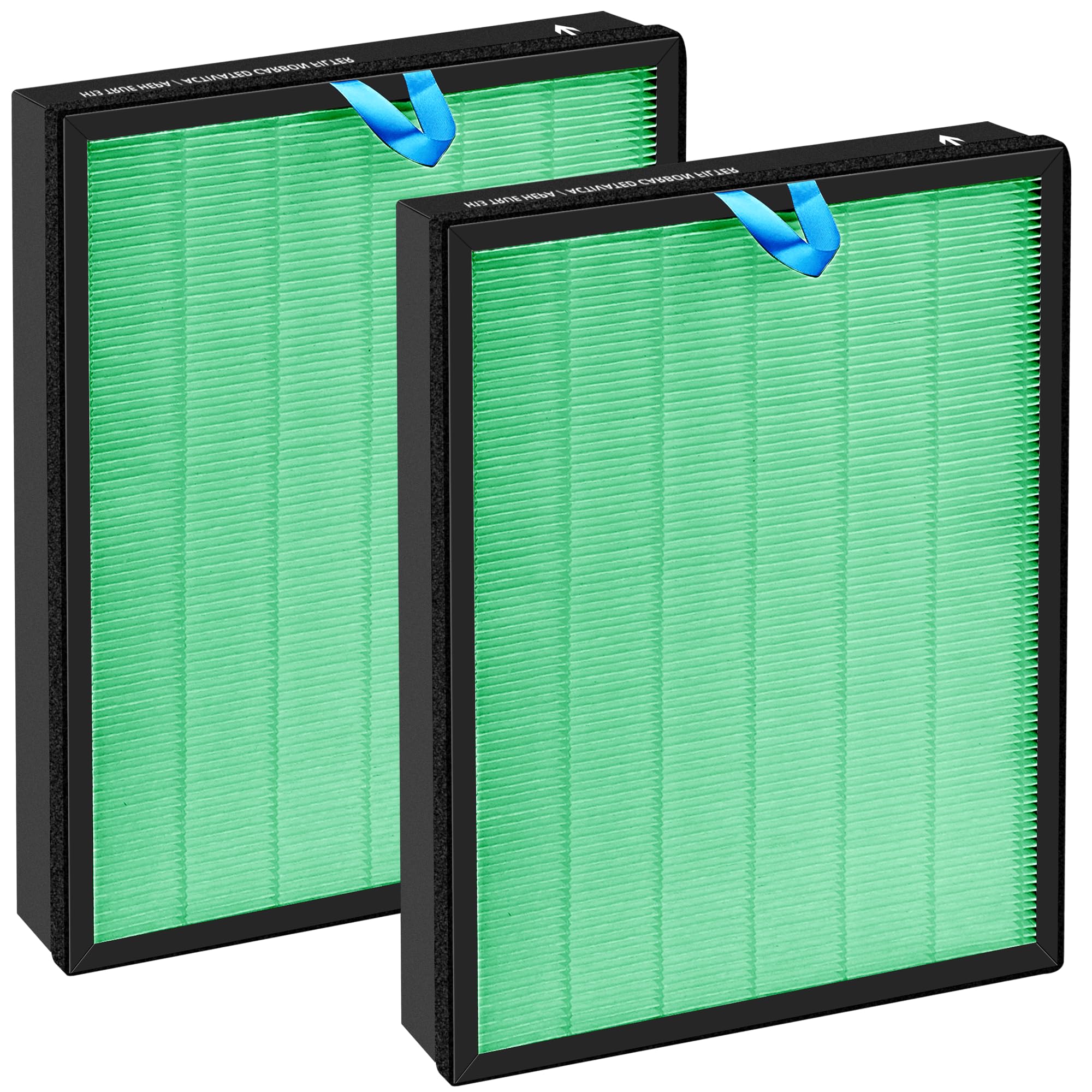 Vital 200S Toxin Absorber Replacement Filter for LEVOIT Vital 200S Air Purifier, 3-in-1 Filter and Efficiency Activated Carbon Filter, Replaces Vital 200S-RF-TX(LRF-V201-GUS), 2 Packs, Green
