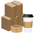 Bruislard 200 Packs Disposable Coffee Cup Sleeves for Hot or Cold Drinks, Coffee Holder Sleeves, Paper Corrugated Cups Jackets, KraftPaper Cup Sleeve Fit for 8oz 10oz 12oz 16oz 20oz Cups