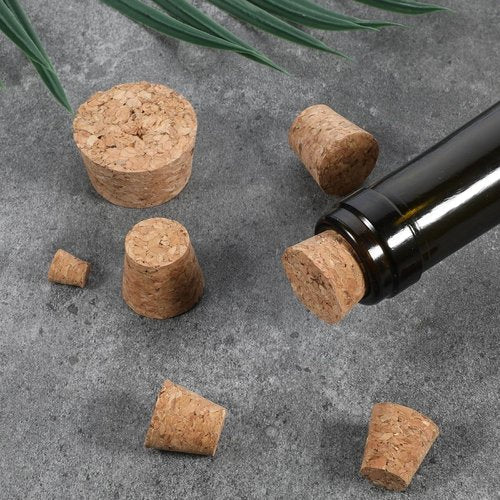 30Pcs Cork Stoppers, Mini Tapered Cork Plugs Wine Bottle Corks Plugs Replacement Corks for Glass Bottles,Crafts & Home Decor, Wine Bottles, Salt and Pepper Shakers, 6 Sizes