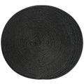 FunWheat Round Braided Placemats Set of 4 Table Mats for Dining Tables Woven Washable Non-Slip Place mats 15inch (Black, 4pcs)