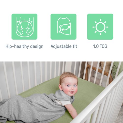 Ingenuity Arms Free Transitional Swaddle, Size 3-6 Months, 14-18 Pounds, Arms Swaddled in or Out, 1.0 TOG - Luna
