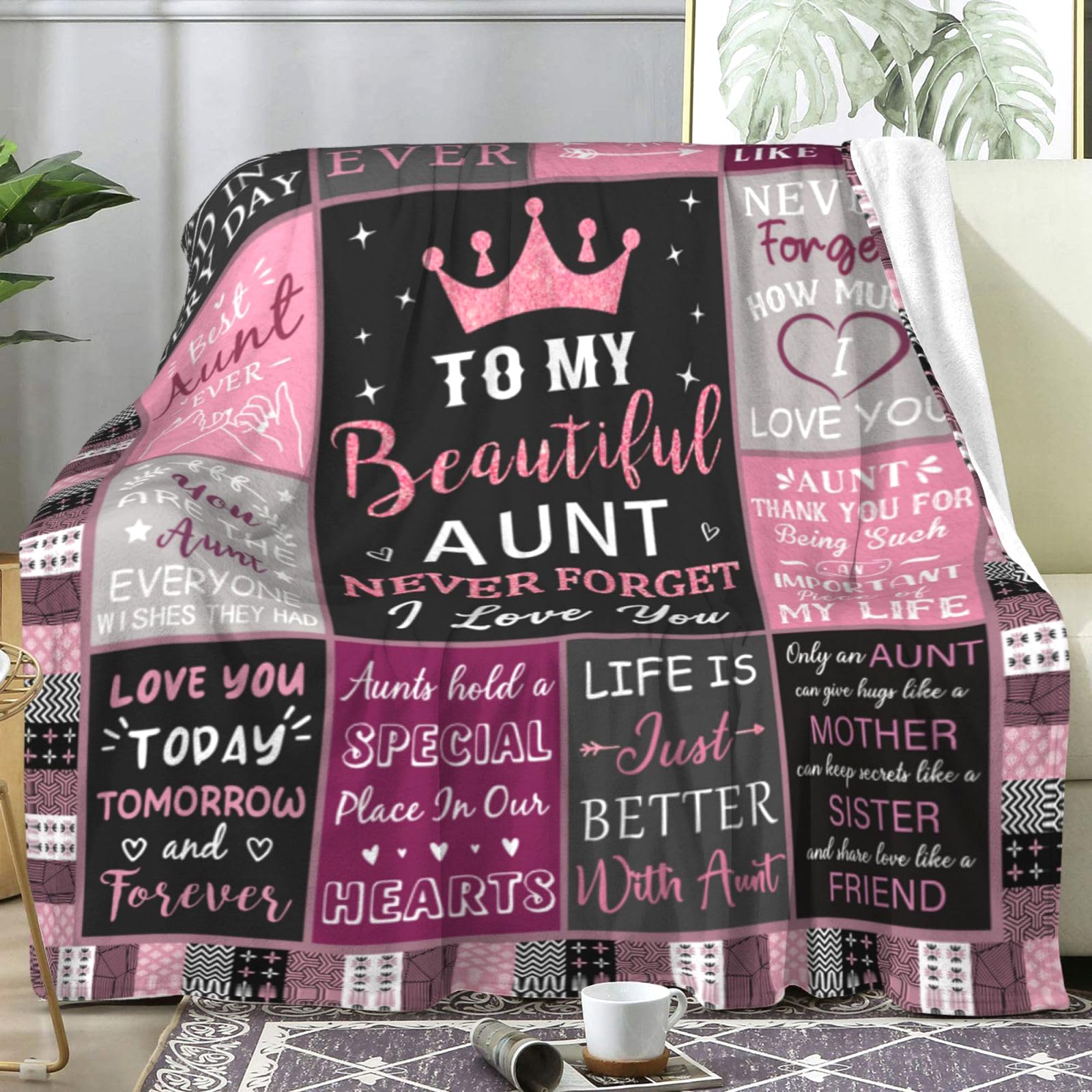 Inmedioor Aunt Blanket Gifts for Aunts from Niece Nephew,to My Aunt Throw Blankets Best Aunts Ever Birthday Gifts Ideas for Aunties 50"X40"