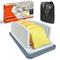 New Upgrade Bread Slicer for Homemade Bread, Adjustable Width Bread Slicer Guide with Crumb Tray, Foldable and Compact Design, Perfect For Homemade Bread, Bagels, Cakes, Easy To Use & Clean