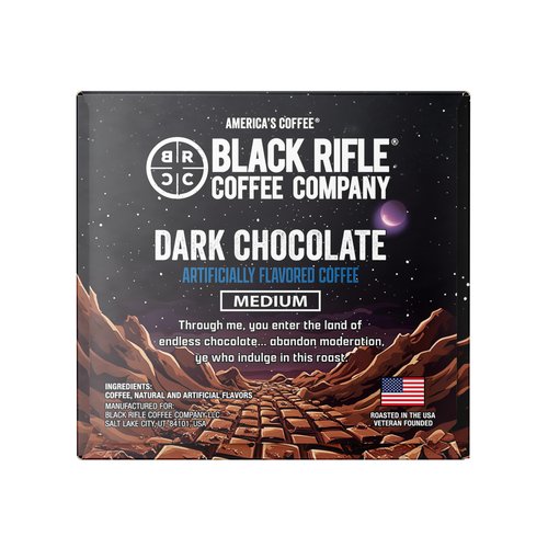 Black Rifle Coffee Company Dark Chocolate K-Cups, Rounds 12-count– Rich Dark Chocolate Favor Blended with Bold Roast in Convenient Pods