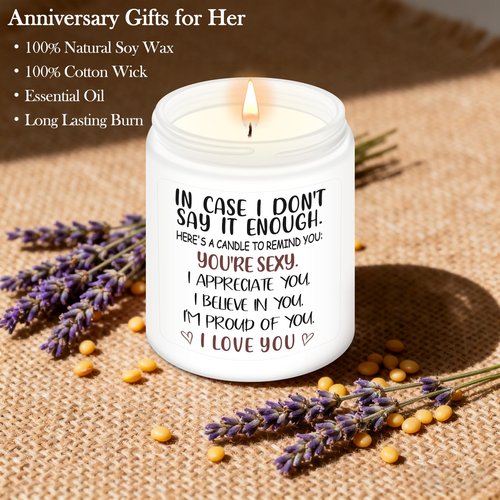 NANOOER Gifts for Wife Girlfriend Her - Best Mothers Day Gifts for Wife - Romantic Gift for Women Her, Unique Birthday, Anniversary, Christmas Novelty Present - Funny Lavender Scented Soy Candle