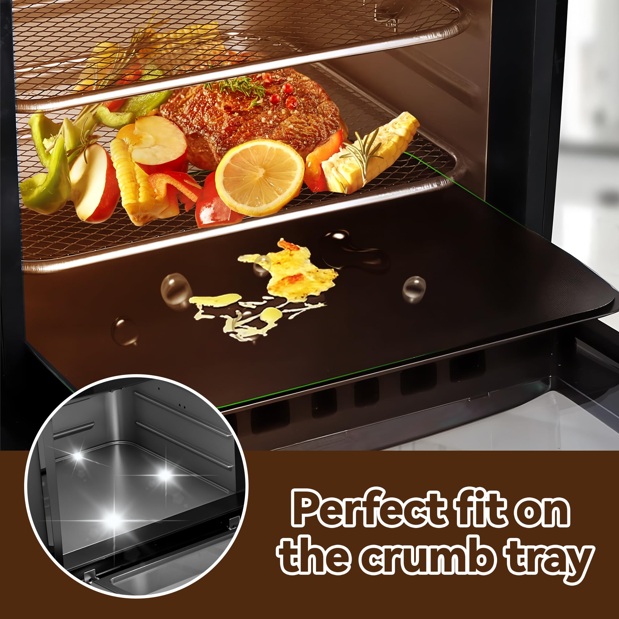 Air Fryer Accessories for CHEFMAN Multifunctional Digital Air Fryer 10 Qt, 2pack Basket Tray 100pcs Air Fryer Liners and 4pcs Black Non Stick Mat