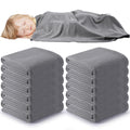 Newwiee 12 Pcs Fleece Daycare Cot Blankets, 39 x 59 Inch Lightweight Cozy Rest Blanket, Warm Nap Blanket for Kids Boys Girls Toddler Nursery Preschool(Gray)