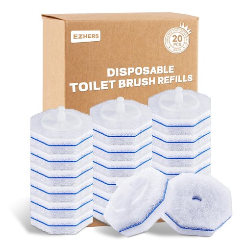 20 Count Toilet Wand Refills Compatible for Clorox, 5X Cleaning Power Toilet Bowl Cleaners & High-Density Disposable Toilet Brush Scrubber - No Falling Apart, Instant Foam Cleaning