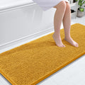 OLANLY Bathroom Runner Rugs - Soft Chenille Bath Mats with Rubber Backing | Quick Dry, 59x24, Golden Yellow