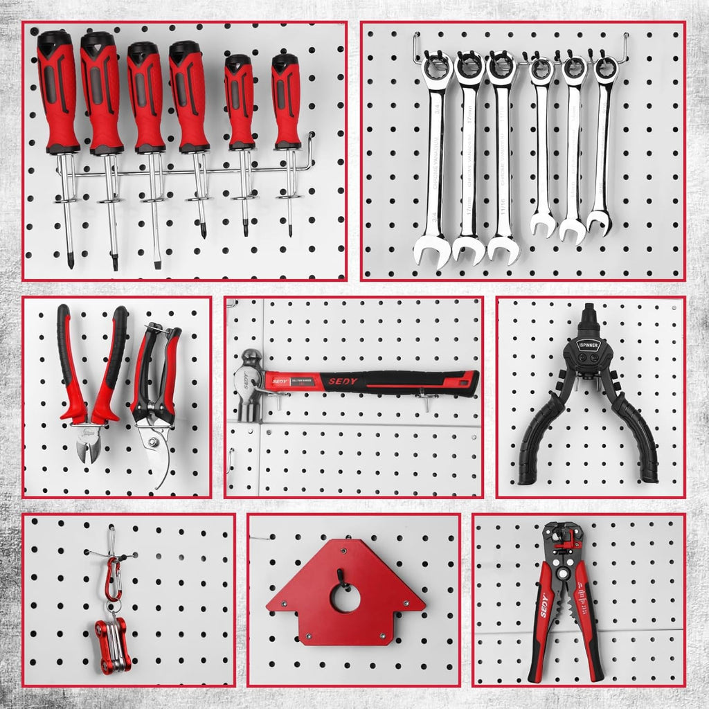 Skiennix 121-Piece Pegboard Hooks Set - Durable Metal Accessories for Organized Tool Storage