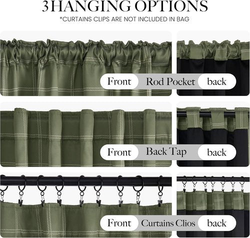 NICETOWN Blackout Curtains - 100% Thermal Insulated Room Darkening Drapes | Olive Green, 52" W x 84" L, 2 Panels