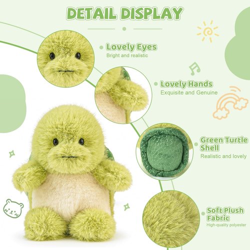 ABEARCAR Cute Turtle Stuffed Animals 6" Soft Sea Turtle Plush Toy Cute Plushies Pillow Birthday Christmas Valentine's Day Gifts for Kids Girlfriend