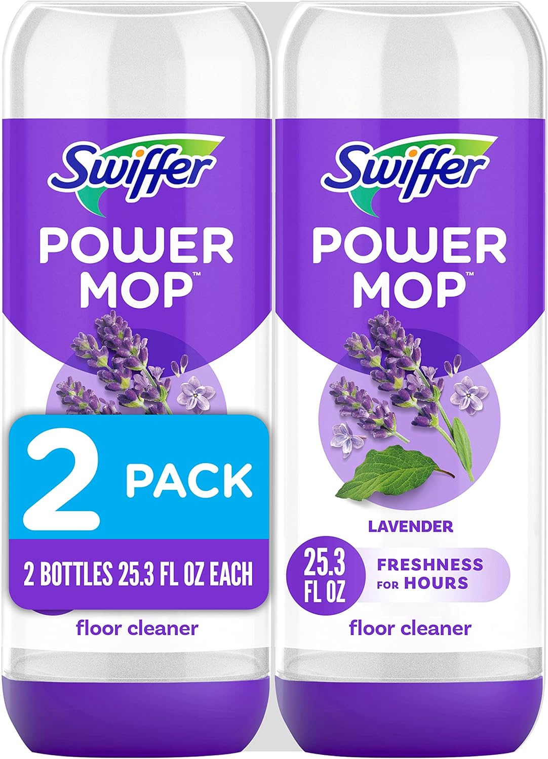 Swiffer Power Mop Refill - All-Purpose Floor Cleaner Solution for Tile, Vinyl, Wood | Lavender Scent, 50.6oz