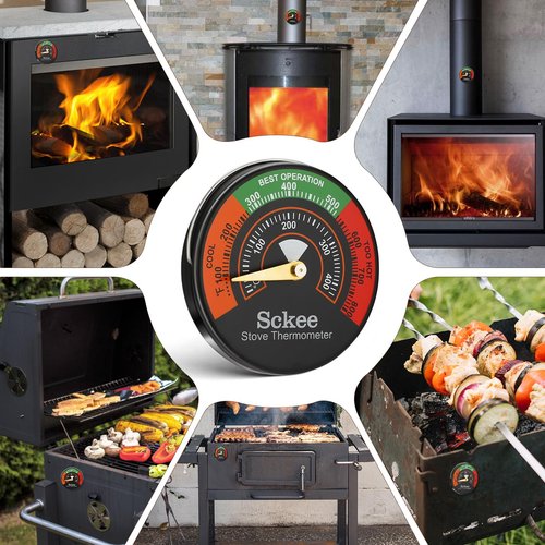 Magnetic Stove Temperature Gauge - Multi-Fuel Stove Thermometer for Gas, Wood, Pellet Stoves & Fireplaces (1PCS)
