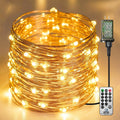 Skiennix 66 Ft LED Fairy Lights - 200 Remote-Controlled Twinkle Lights with 8 Modes & Timer | Warm White