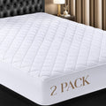 Utopia Bedding Twin Size Quilted Fitted Mattress Pad - Deep Pocket Protector, Machine Washable (White)