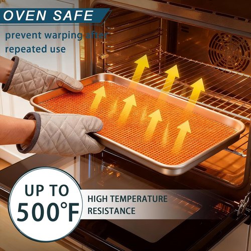 Half Size Baking Sheet Pan Set by [Brand Name] - Commercial Quality Aluminum Cookie Tray | 13" x 18" Prevents Warping