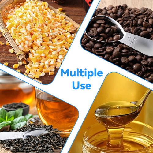 Coffee Scoop Set, 3 Pcs Measuring Spoons Stainless Steel Coffee Spoons 15 ML Tablespoon with Short Handles Small Metal Teaspoons for Coffee Tea Sugar Flour Measuring Dry and Liquid Ingredients