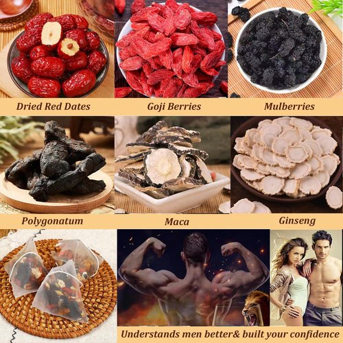 Ginseng Five Treasure Tea, Kidney Tea Formula Ginseng Six Treasure, Natural kidney Detox tea for Men&Women, Organic Chinese Herbal, 6 Precious Ingredients Formula (1 Bag 25 Pcs)