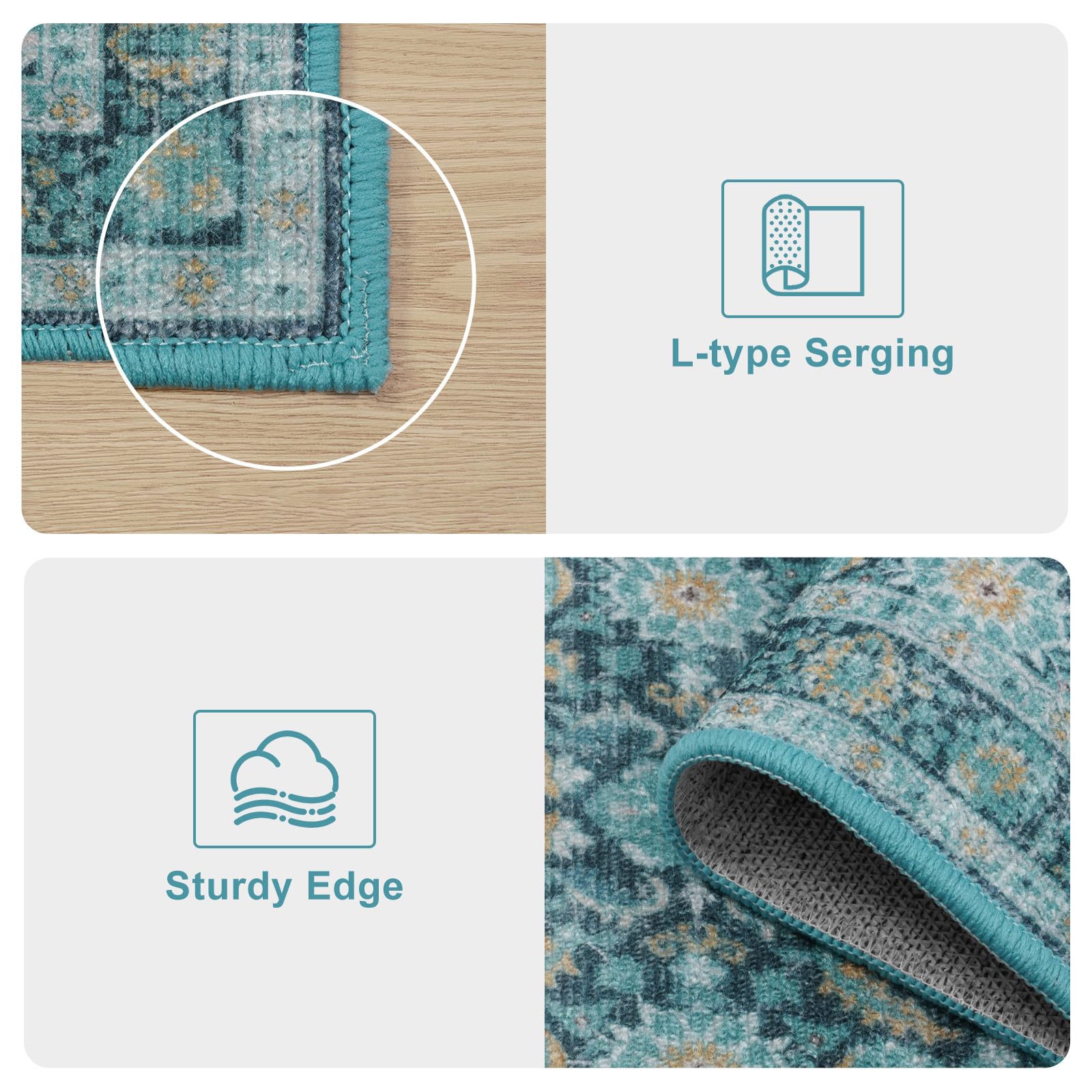 KIMODE Floral Kitchen Rugs Non Slip Washable, Farmhouse Kitchen Rugs Sets of 3, Rubber Kitchen Mats for Floor, Kitchen Runner Rug for Hallways Laundry Sink Bathroom Red 20"x32"+20"x47"+20"x71"
