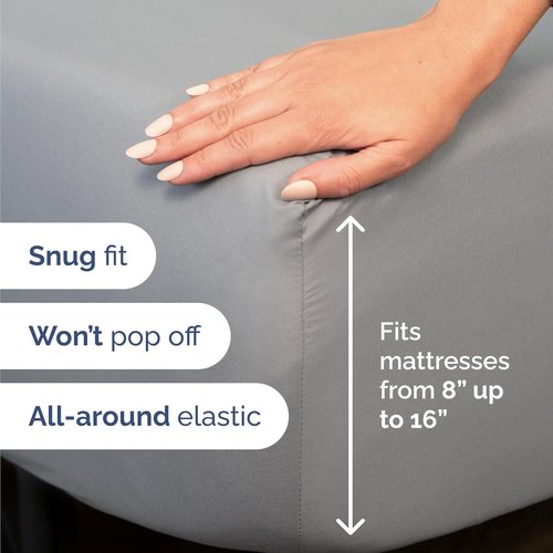 Comfy Twin Size 3-Piece Sheet Set by [Brand Name] - Breathable & Cooling Luxury Bedding - Deep Pockets, Soft, Wrinkle-Free - Oeko-Tex Certified, Steel Blue