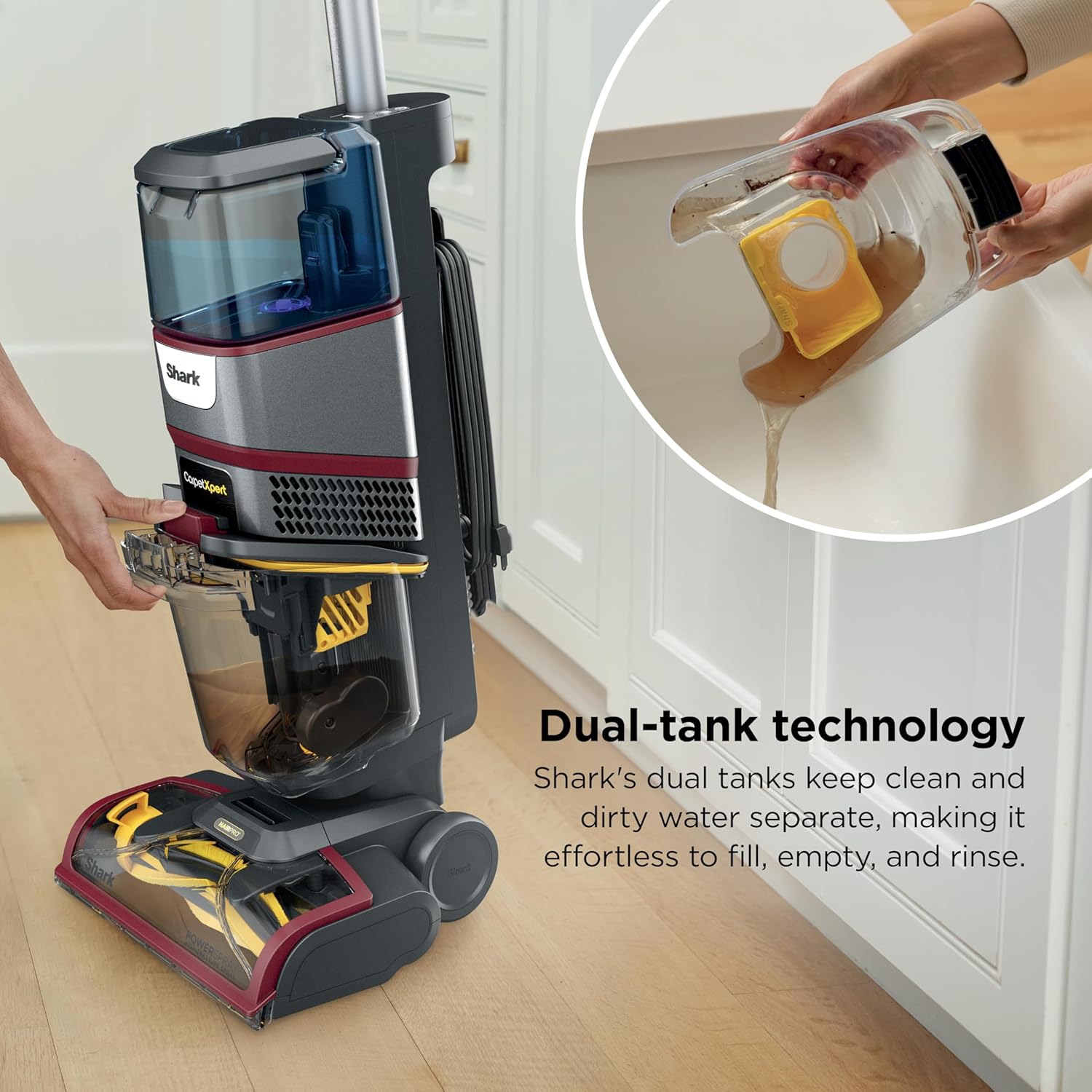 Shark CarpetXpert HairPro - Upright Carpet & Area Rug Cleaner | Effective Pet Hair Removal & Odor Elimination | Magenta