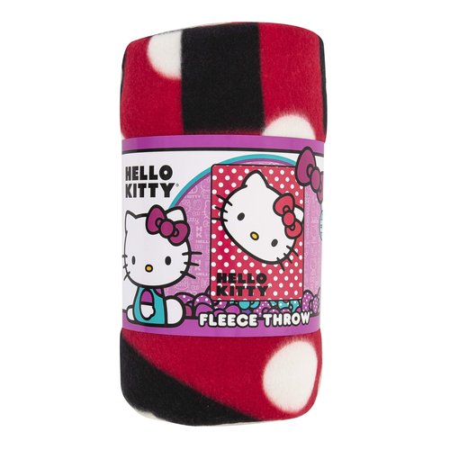 Northwest Sanrio Hello Kitty Polka Dot Kitty Fleece Throw Blanket, Soft, 45 x 60Inches, Multi Color
